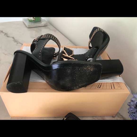 IVY KIRHZNER Women’s VOLT Shoes Black w/ROSE GOLD studs Gladiator Sandals SIZE 8 - Picture 11 of 16